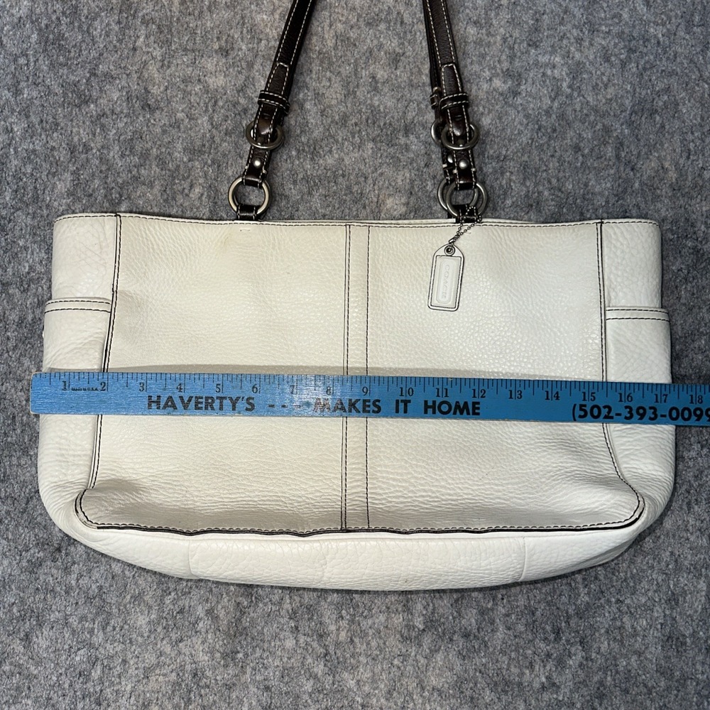 Vintage Coach White Pebble Leather Chelsea‎ Handbag Purse No.F0782- F10890 -(55) - Picture 10 of 12